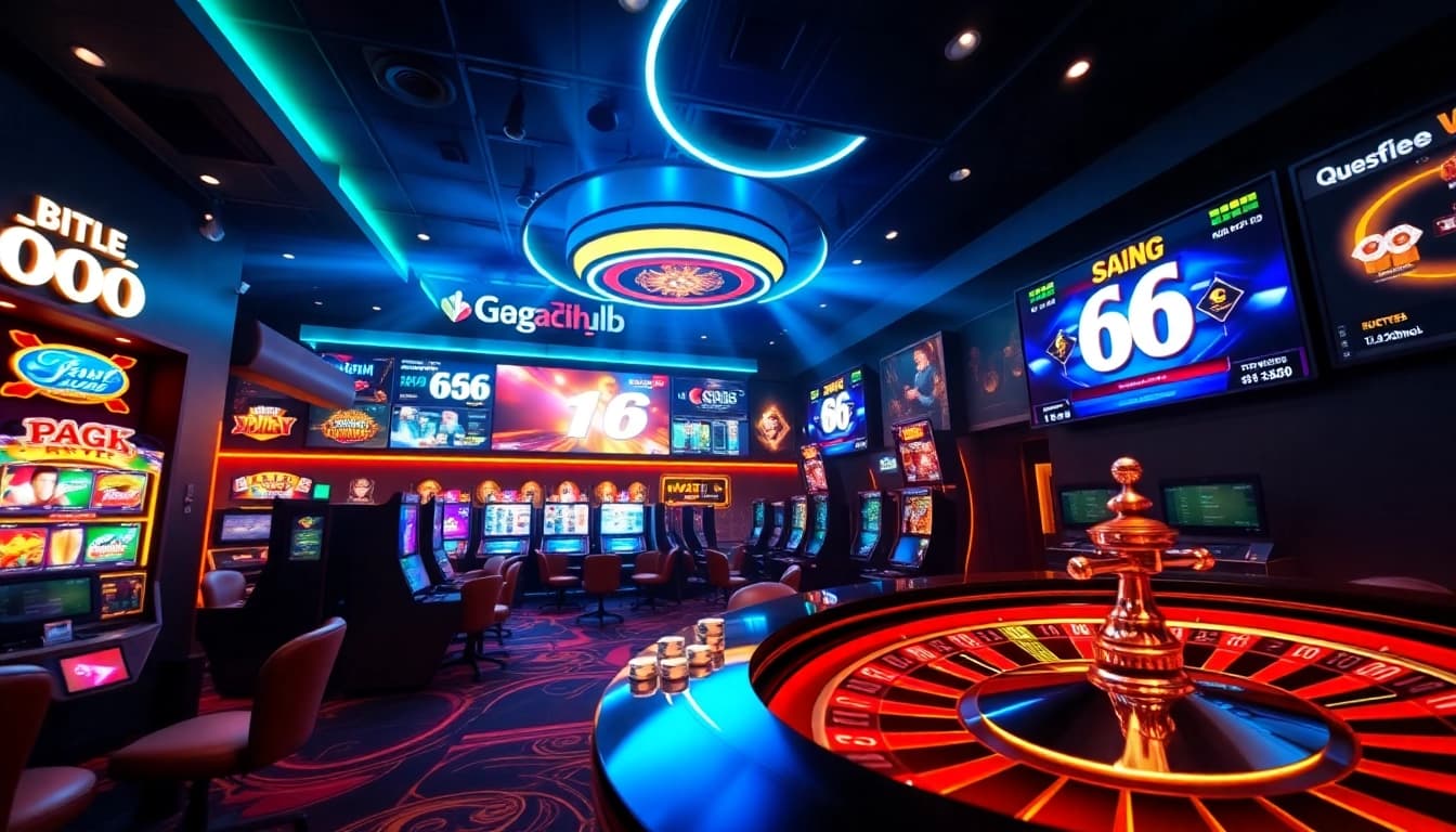 Experience the thrilling gaming atmosphere of 66club with vibrant casino interfaces and popular games.