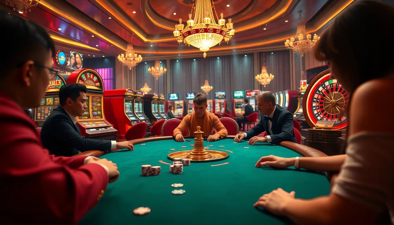 Engaging players in a luxurious casino setting for Đăng Ký Nhà Cái 68VIP registration process.