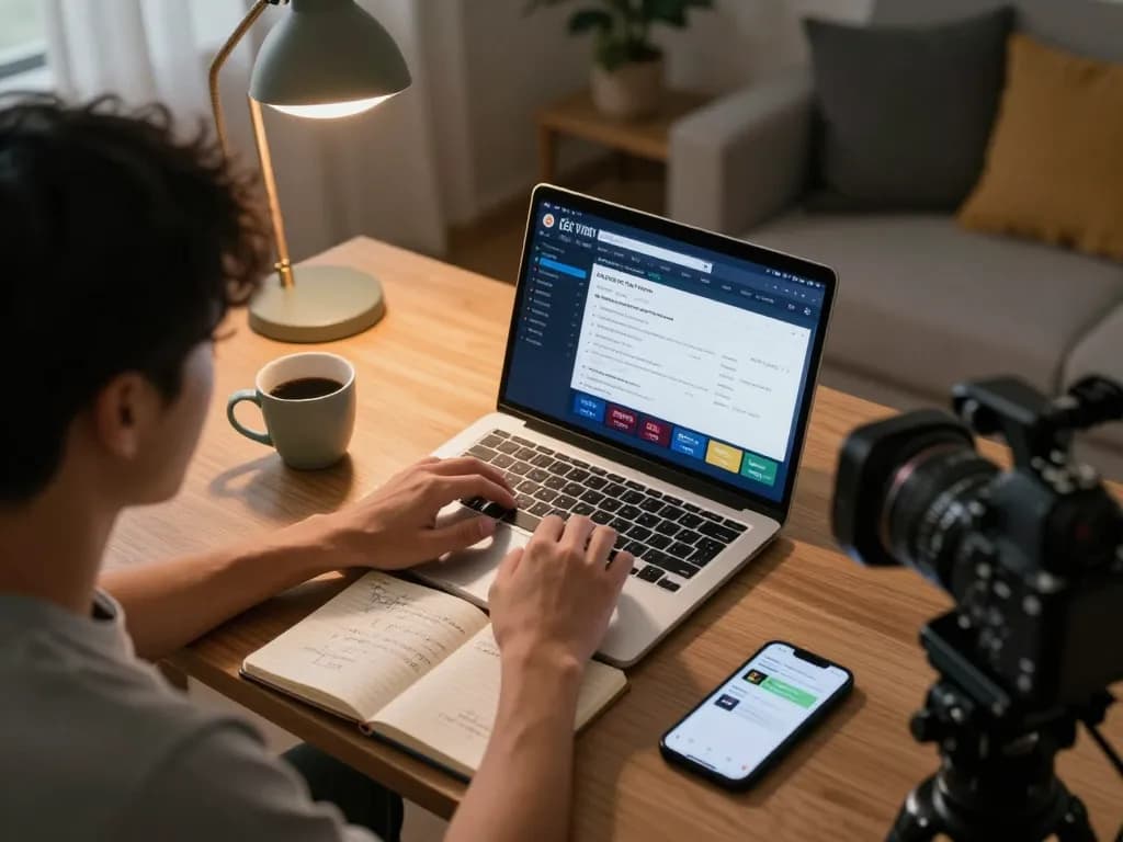 KÈO TRỰC TUYẾN user analyzing betting strategies on a laptop in a cozy home setting.