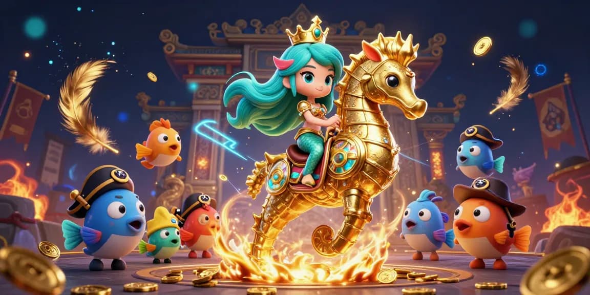 Experience the thrilling wins at gg88 with a dynamic scene featuring a mermaid on a seahorse in a vibrant underwater casino setting.