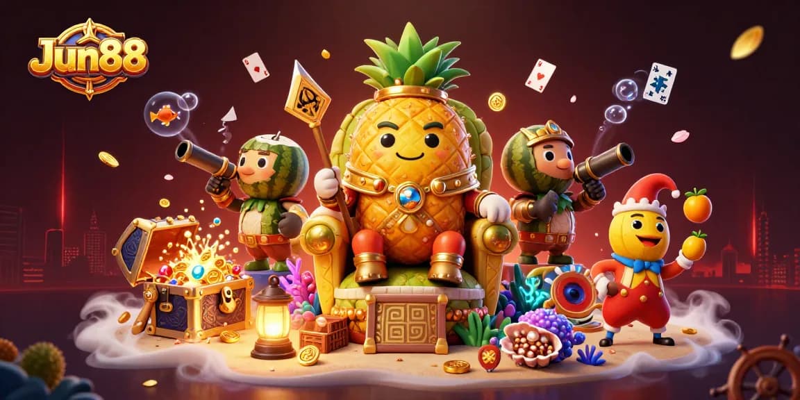 Win big with Jun88's enticing casino experience featuring vibrant characters and treasures.