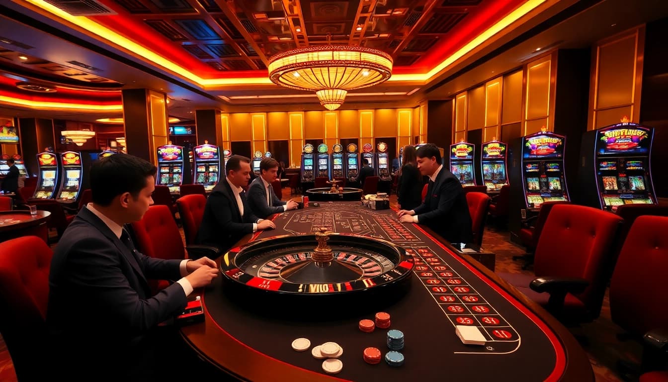 HITCLUB casino scene with roulette table, vibrant gaming atmosphere, and luxury decor.