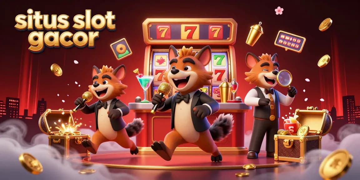 Experience the excitement of situs slot gacor with a vibrant scene of hyenas in a casino club.