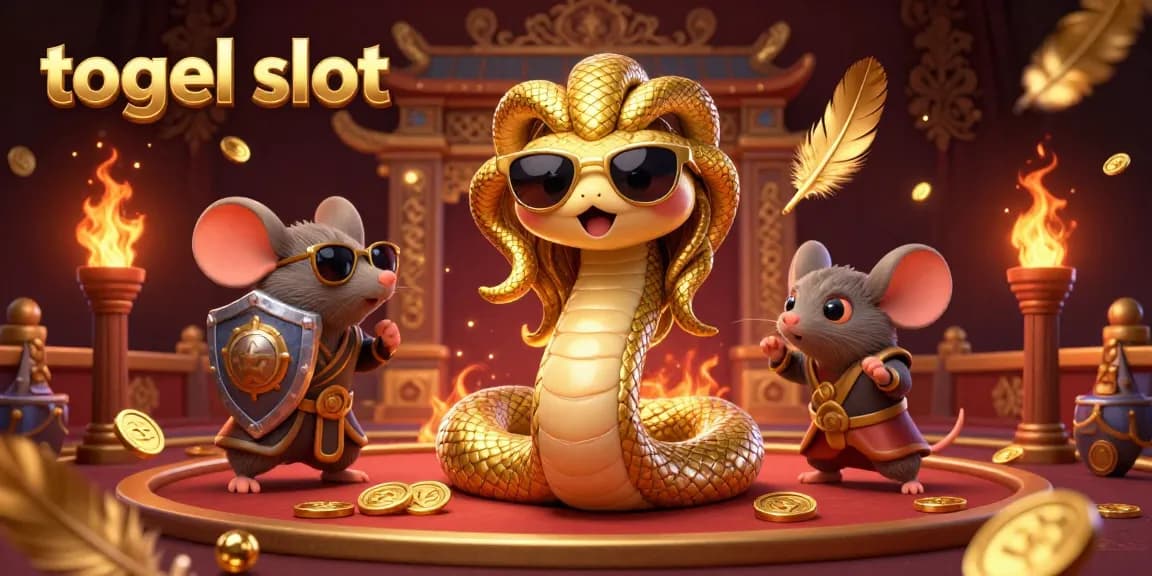 Engage in thrilling gameplay at togel slot with a vibrant illustration of Medusa and a warrior mouse in an exciting casino setting.