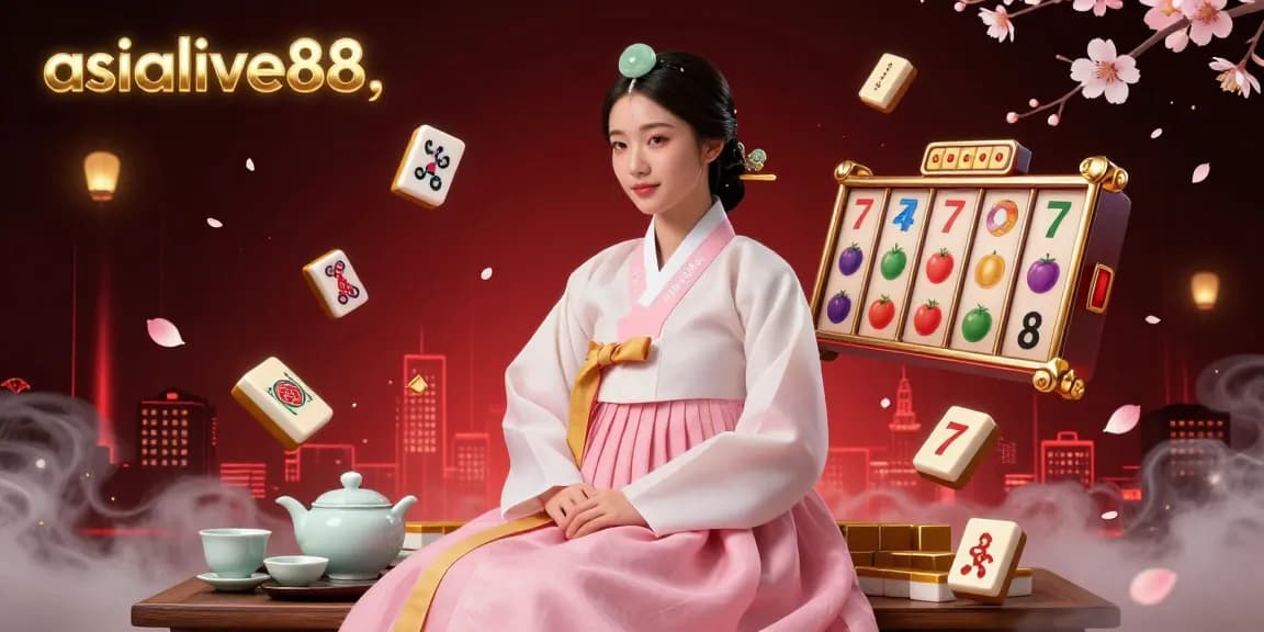 Engage with asialive88's thrilling slot games in a vibrant, artistic 3D casino scene.