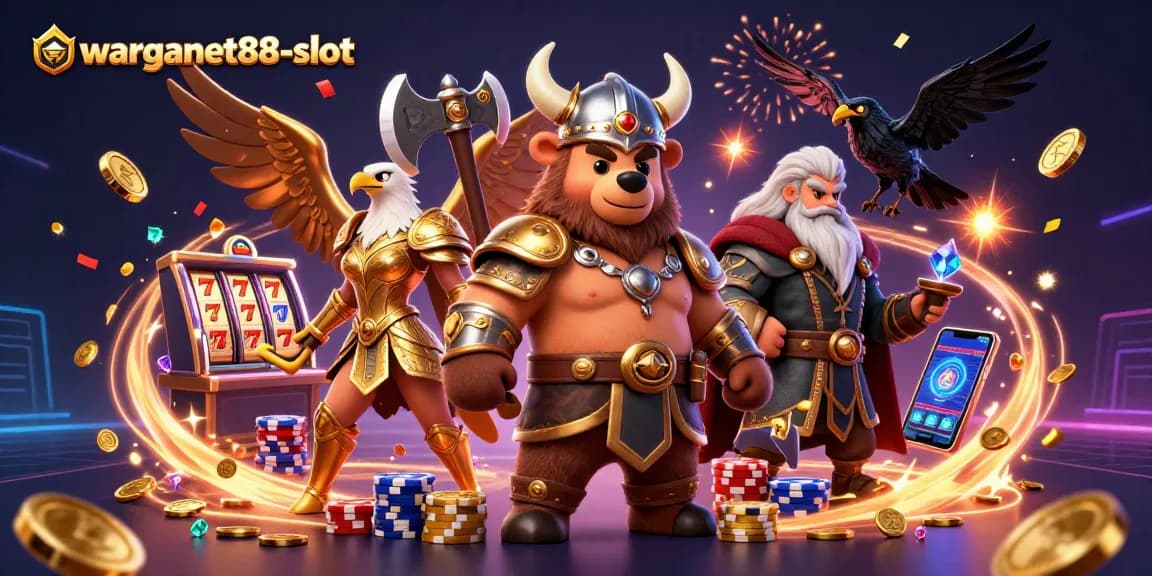 Experience thrilling gameplay at warganet88-slot with vibrant characters and dynamic casino elements.
