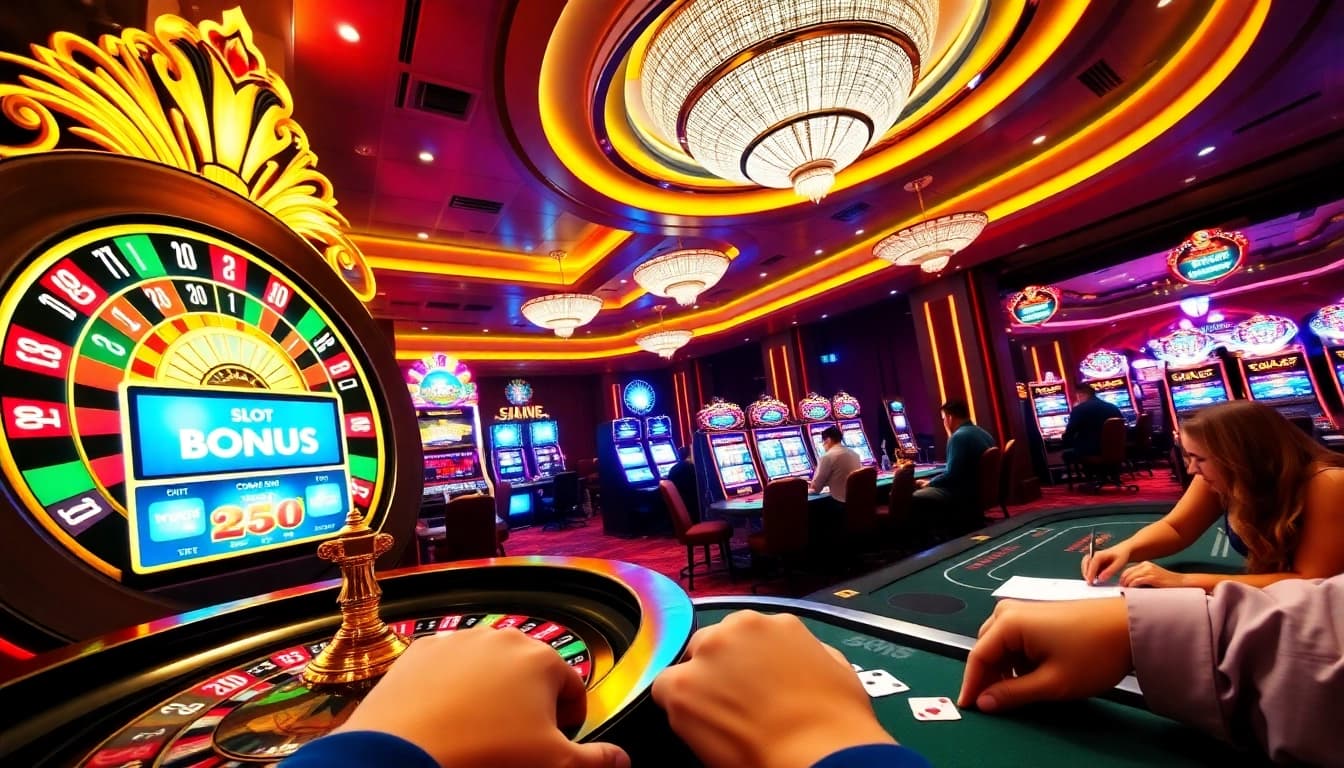 Experience the thrill with slot bonus new member 100% at a vibrant casino filled with exciting games.