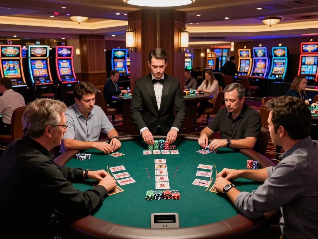 Players engaged in a thrilling blackjack game at a casino table, showcasing Go 88 strategy in action.