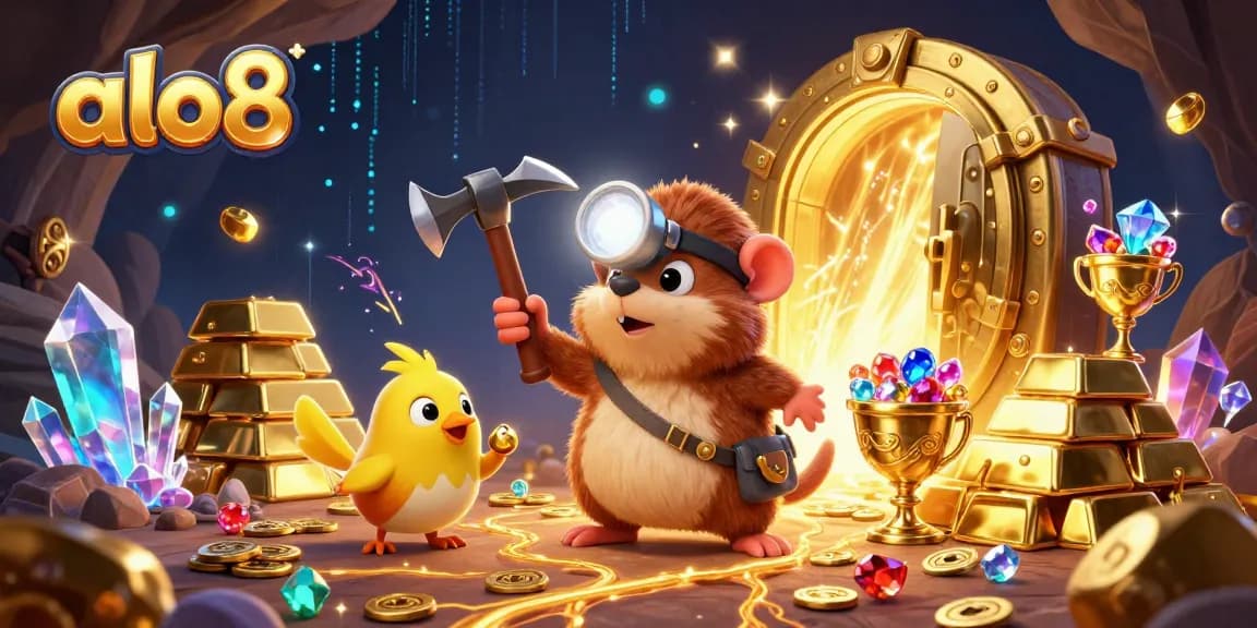 Alo8 invites players to dive into thrilling treasure hunts, showcasing vibrant game elements and action-packed casino scenes.