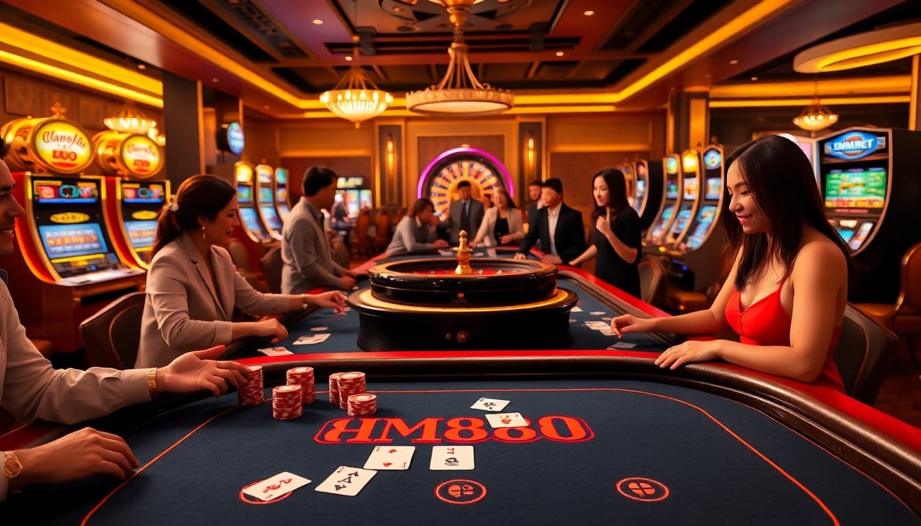 Experience the thrill of MM88 gaming with live casino tables, cards, and vibrant interactions.