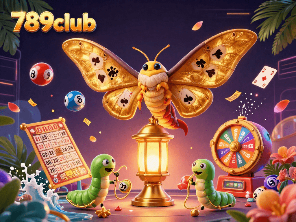 Engage with the vibrant world of 789club through this thrilling casino-themed illustration featuring colorful gaming elements.