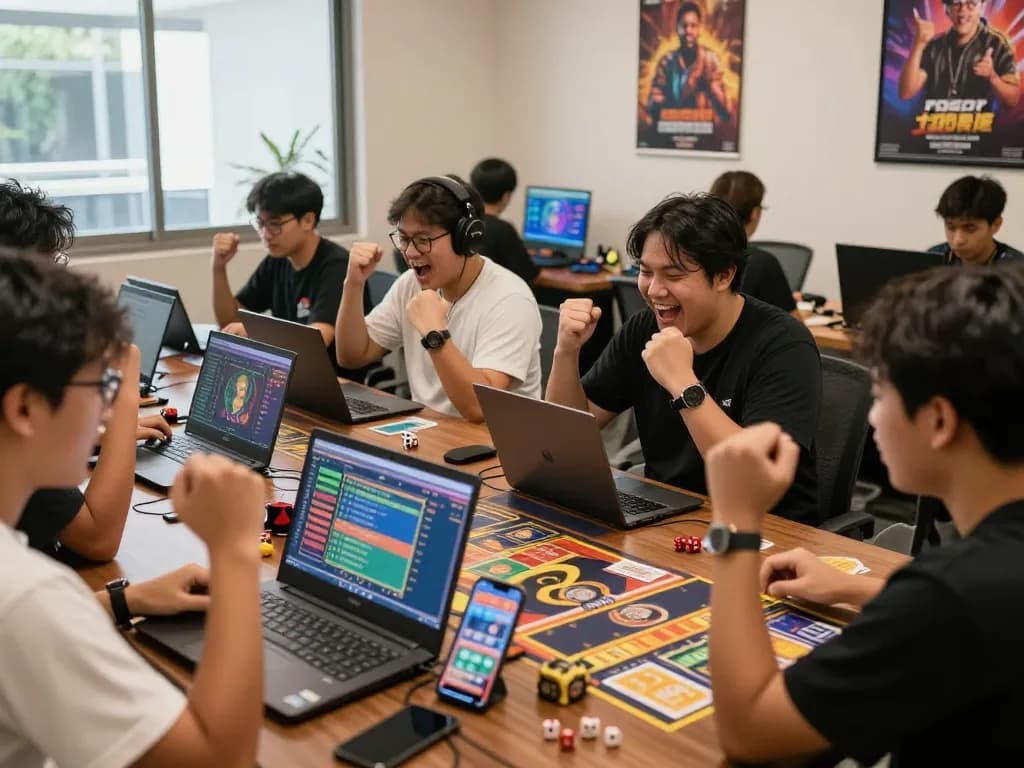 situs bandar togel singapore hongkong players celebrating during an online togel game session