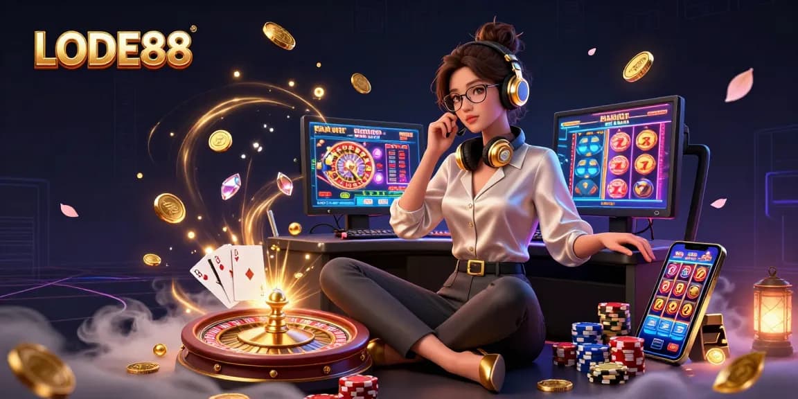 Engage with LODE88's dynamic gaming experience in an immersive casino environment.