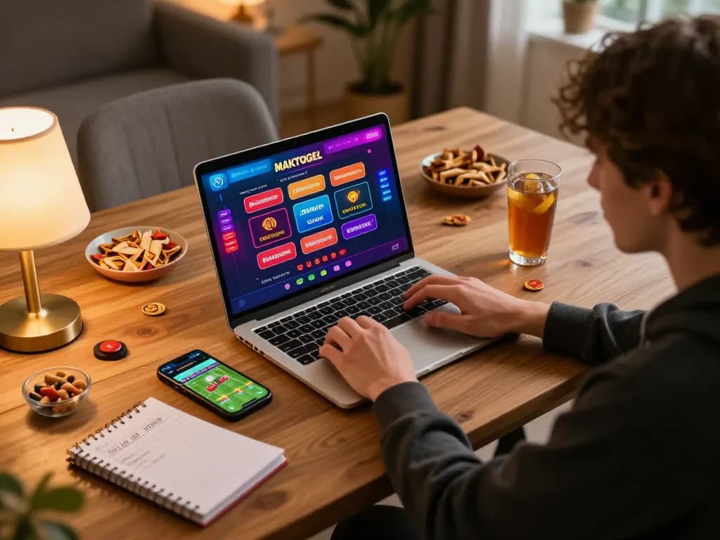 Berinteraksi dengan antarmuka MAKTOGEL sambil menikmati pengalaman perjudian online yang nyaman di rumah.