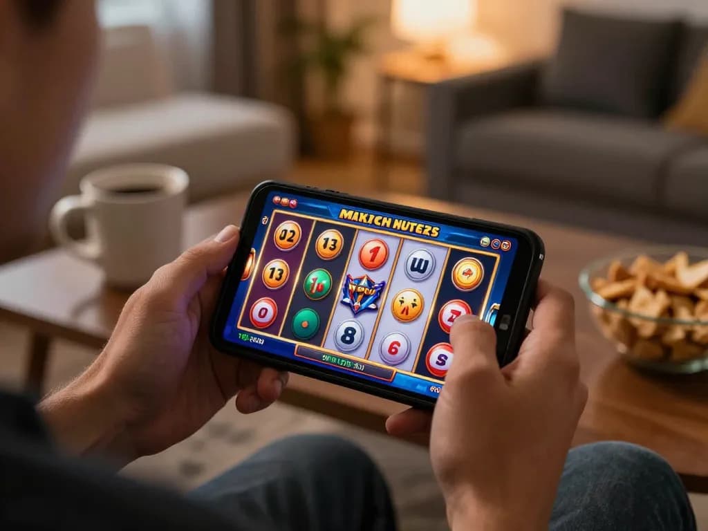 Engaging gameplay on cucu777 mobile app showing vibrant slots and player's excitement.