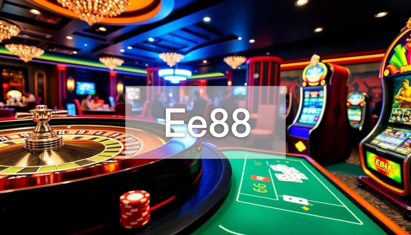 Experience the excitement of Ee88 at a vibrant casino featuring roulette, poker, and slot machines.