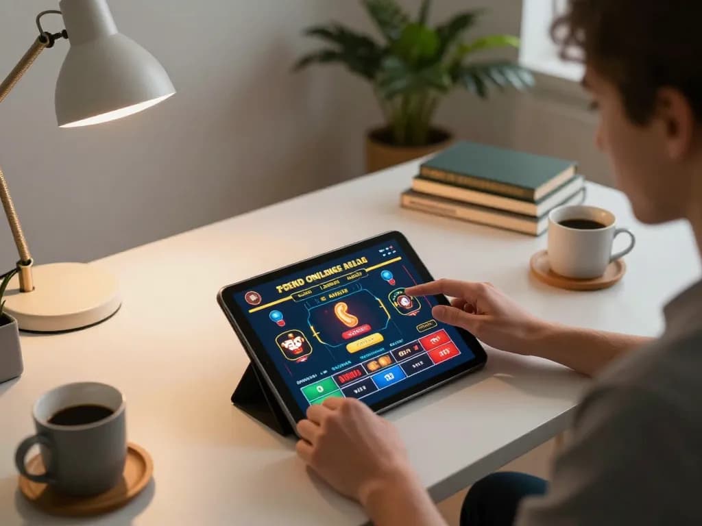 Engholmnds user engaging in strategic online gaming at stylish home setup.