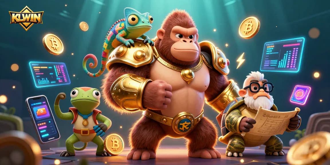 KUWIN attracts players through its vibrant gambling elements and engaging casino character scene.