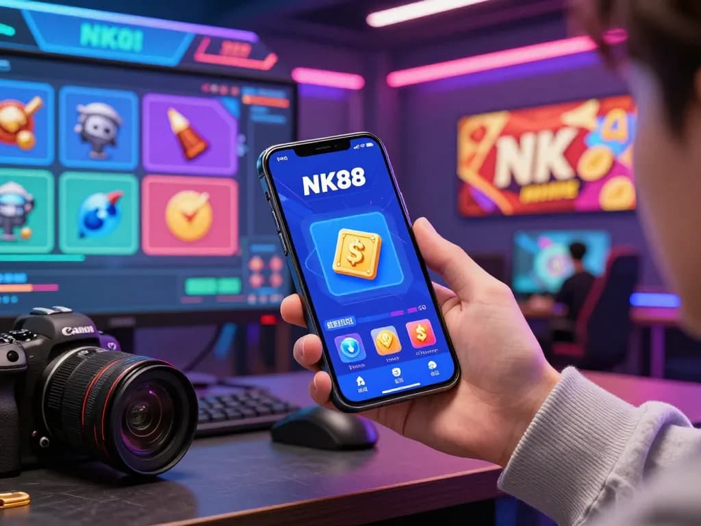 Engaging NK88 gaming app experience showcasing vibrant digital elements.