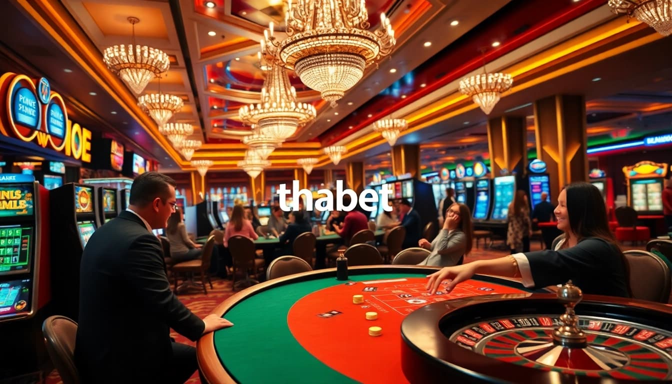 Engaged players enjoying the games at Thabet Casino, showcasing vibrant gaming atmosphere.