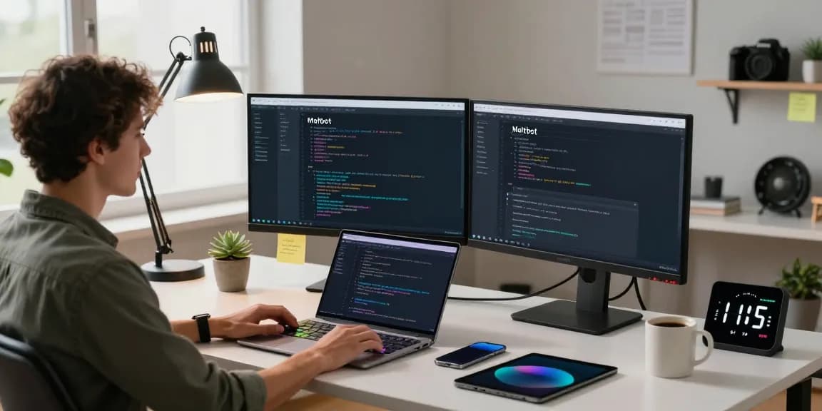 Dynamic workspace featuring Moltbot personal AI assistant in action, showcasing innovation and productivity in tech environment.