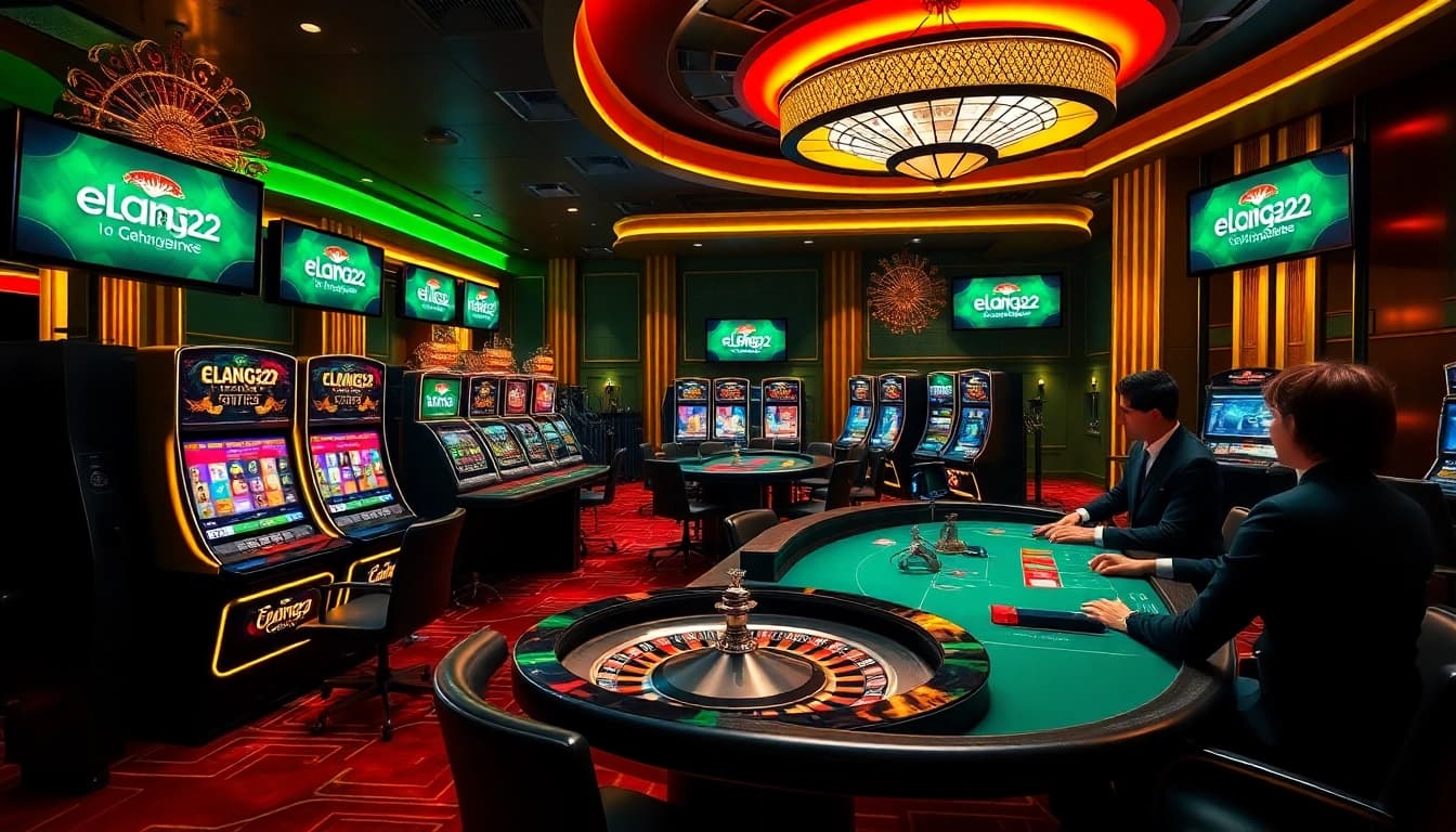 Experience the excitement of elang212 at a vibrant casino with players and roulette.