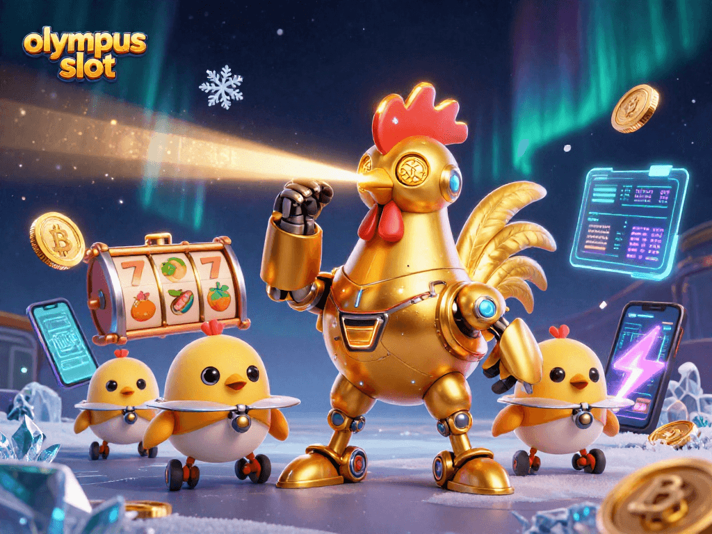 Mainkan olympus slot dengan jackpot dan simbol keberuntungan pada ilustrasi penuh warna ini.