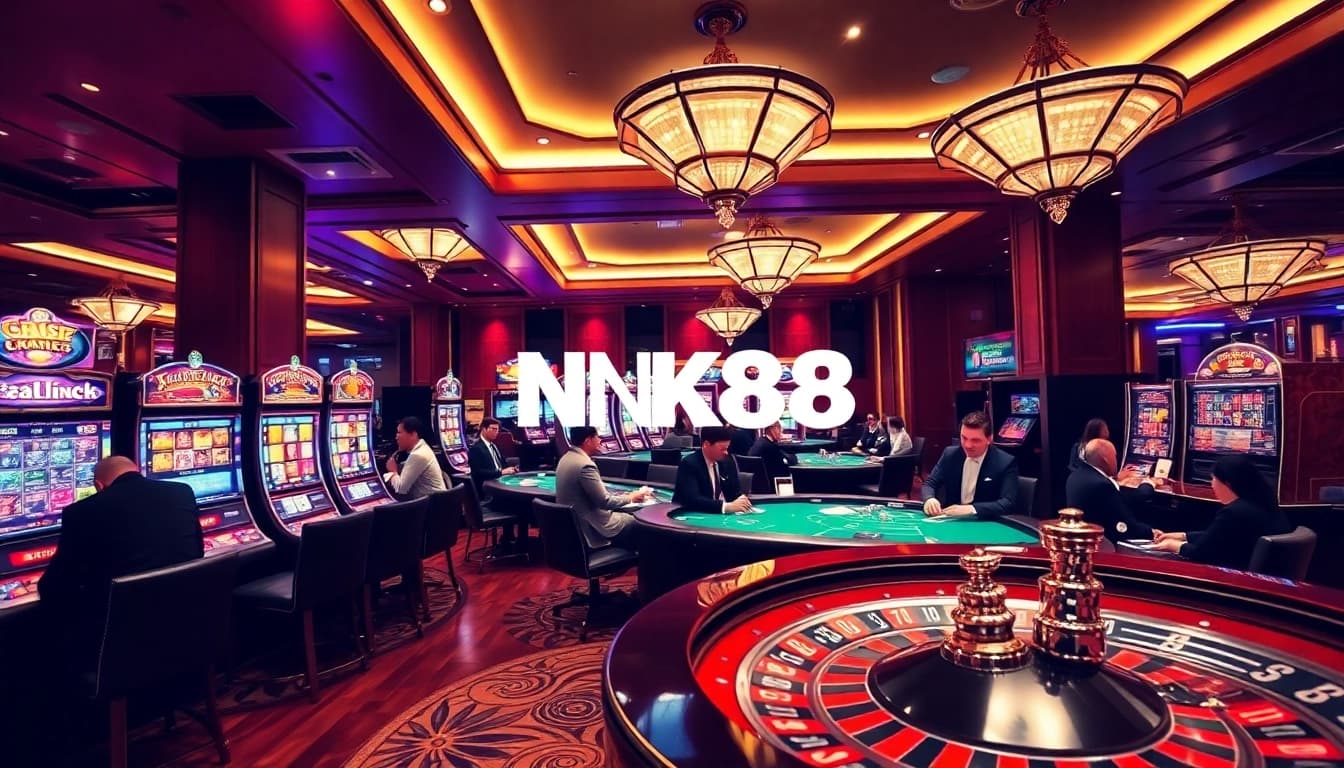 Experience the thrill of gambling at NK88 with vibrant casino tables and exciting games.