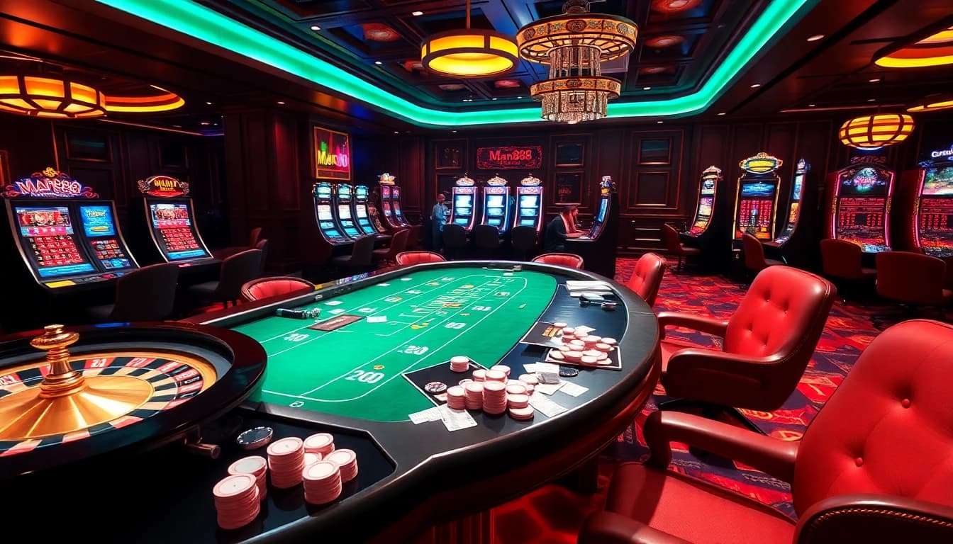 Spin the roulette wheel and place bets at Man88's luxurious online casino.