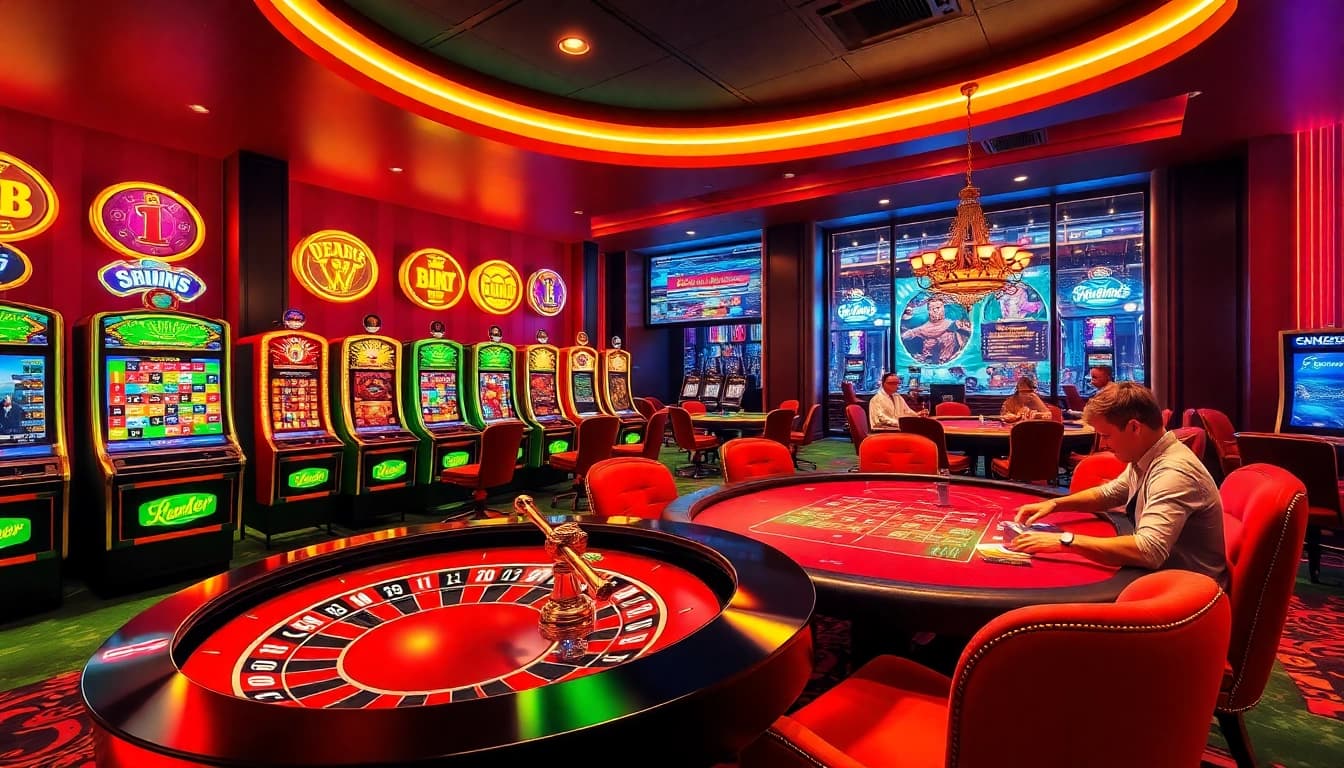 Players enjoying intense poker action at FUN79's luxurious casino tables.