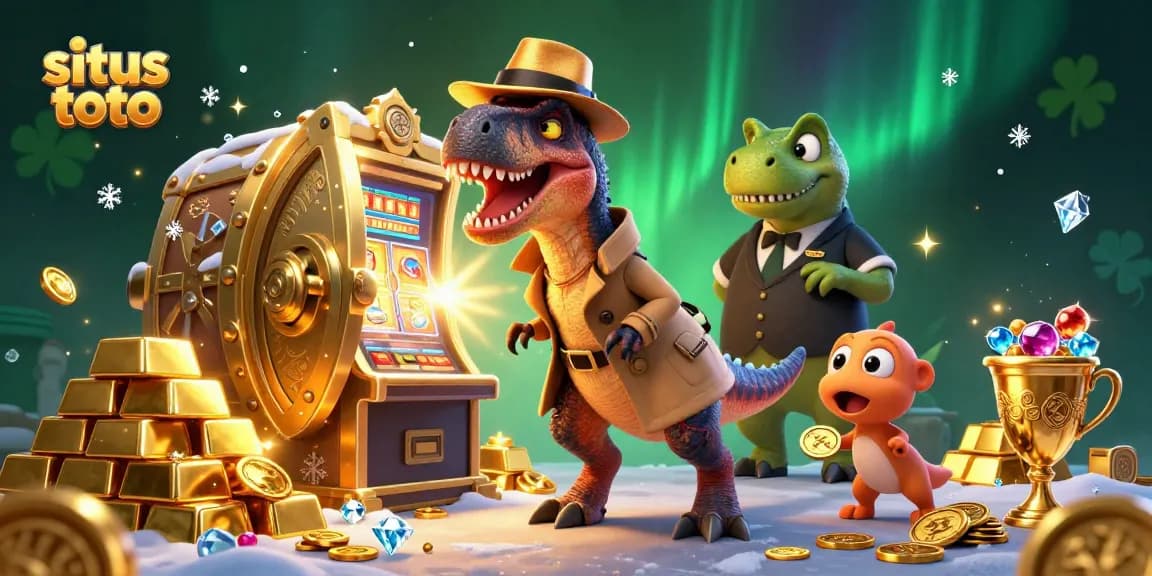 Experience the thrill at situs toto with a clever velociraptor counter and vibrant slot machines.