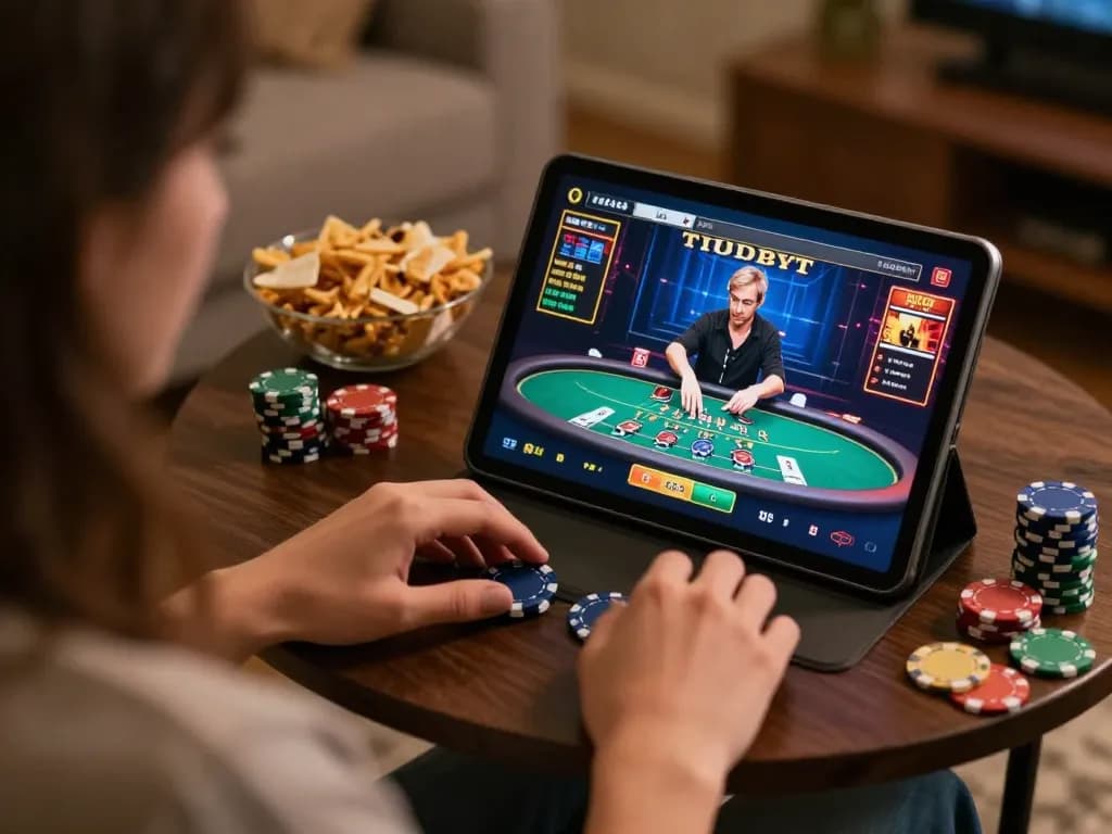 Experience thrilling gameplay with luckywin in a live dealer game on a tablet at home