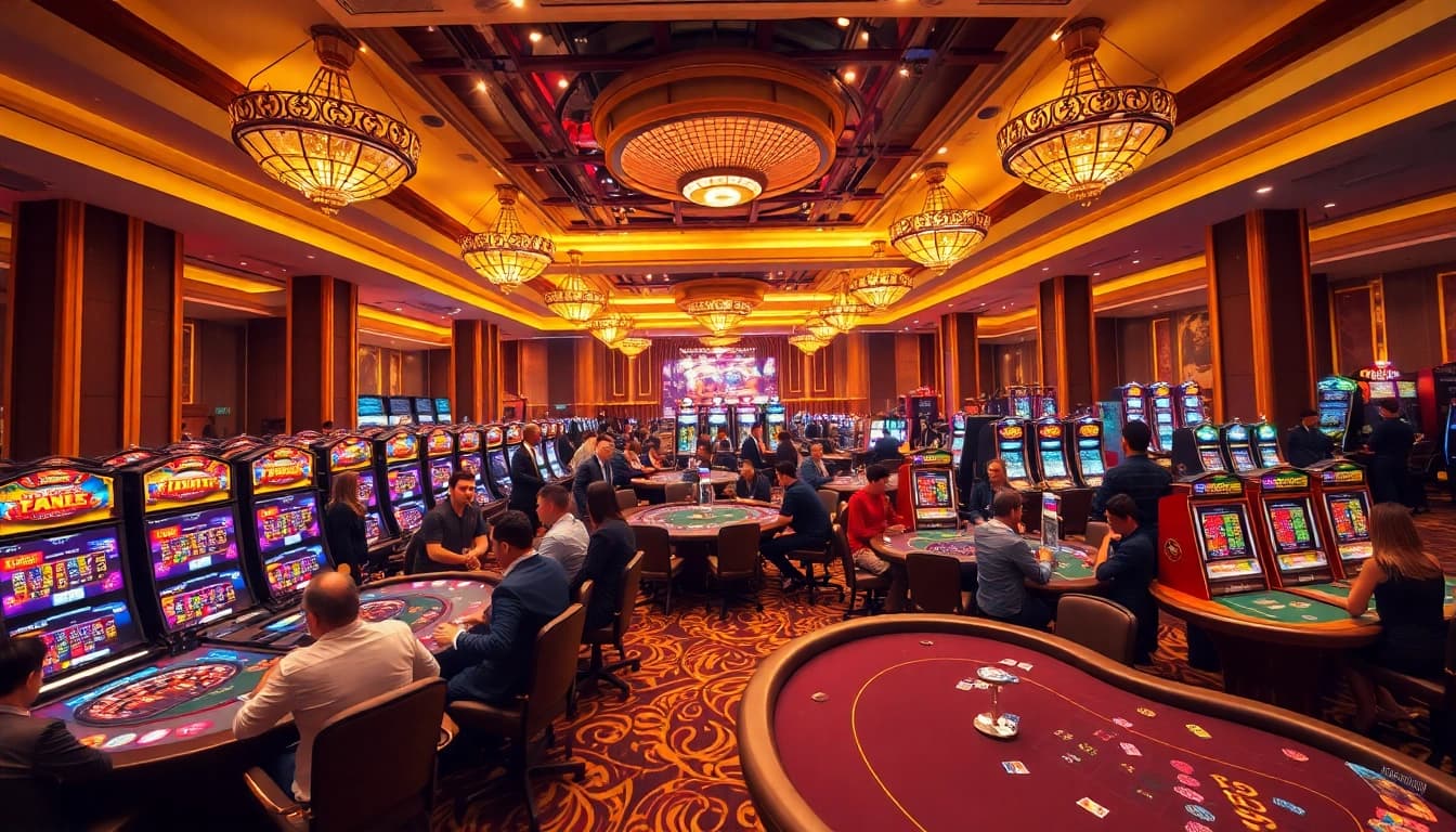 Engaging scene with players at the casino experiencing situs11 daftar thrills through exciting games.