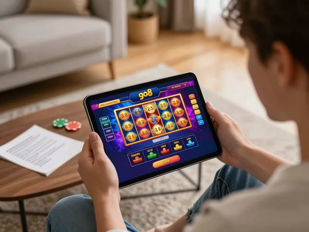 Experience go8 online gaming by enjoying a thrilling casino app in a cozy home setting