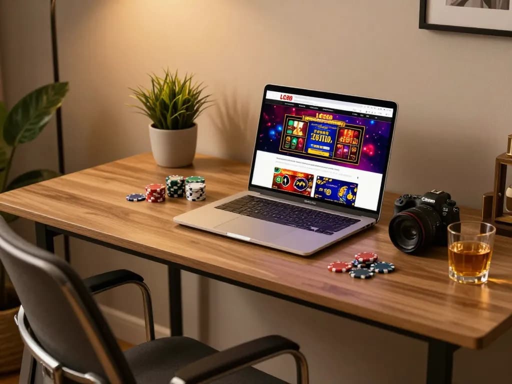 Players engaging with LC88 online casino on a stylish home setup, showcasing immersive gameplay.