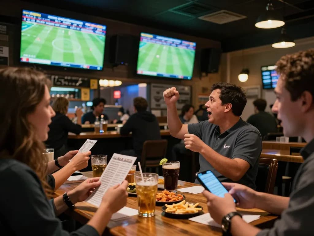 Bongdalu users placing bets while enjoying live sports matches in a vibrant setting