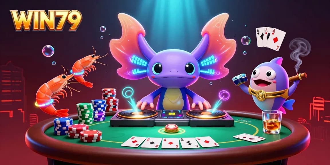 WIN79 showcases an ultra-detailed casino scene with vibrant characters, exciting gameplay elements, and immersive design.