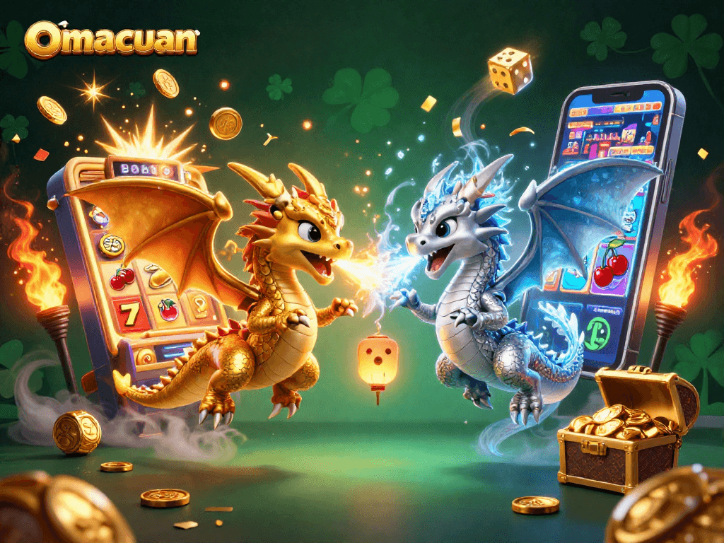 Rasakan keseruan bermain OMACUAN dengan mesin slot 3D yang memukau dan simbol keberuntungan berterbangan.