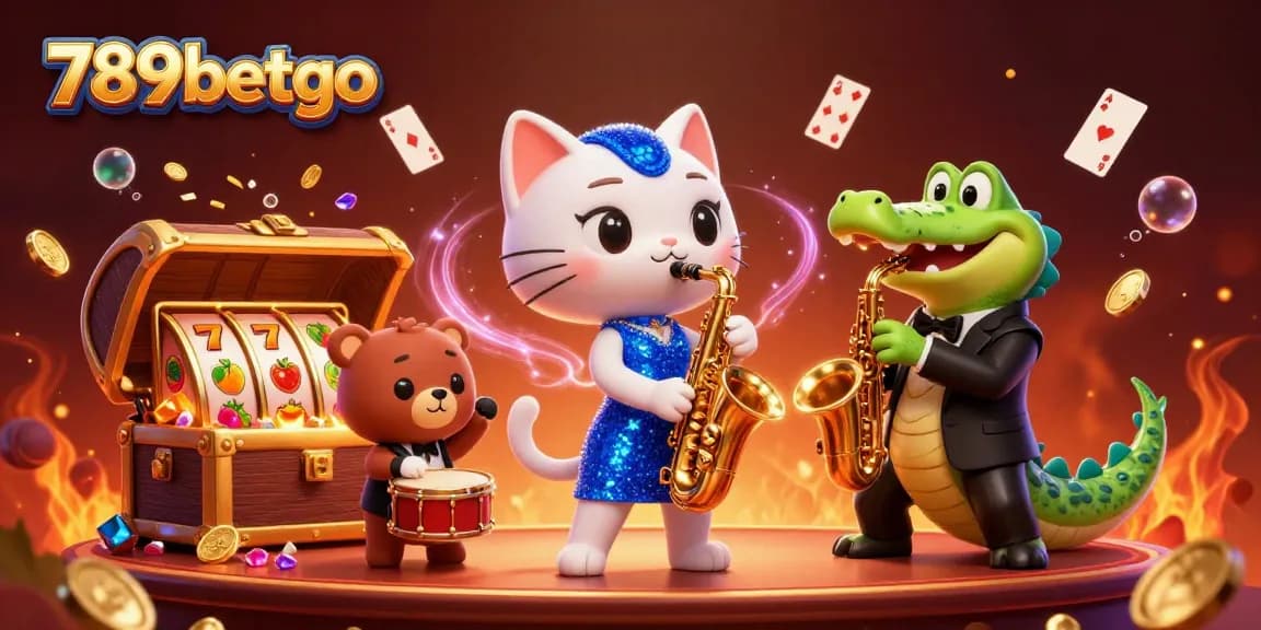 Experience excitement with 789betgo at this engaging casino illustration featuring dynamic characters and games.