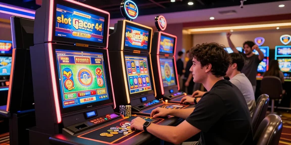 Player enjoying a thrilling game of slot gacor 4d in a vibrant online casino setting.
