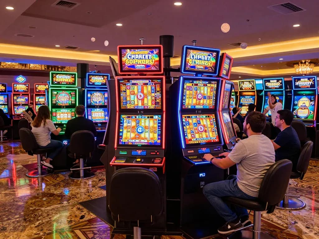 Players enjoying the vibrant slot machines at dash88 casino with dynamic visuals.