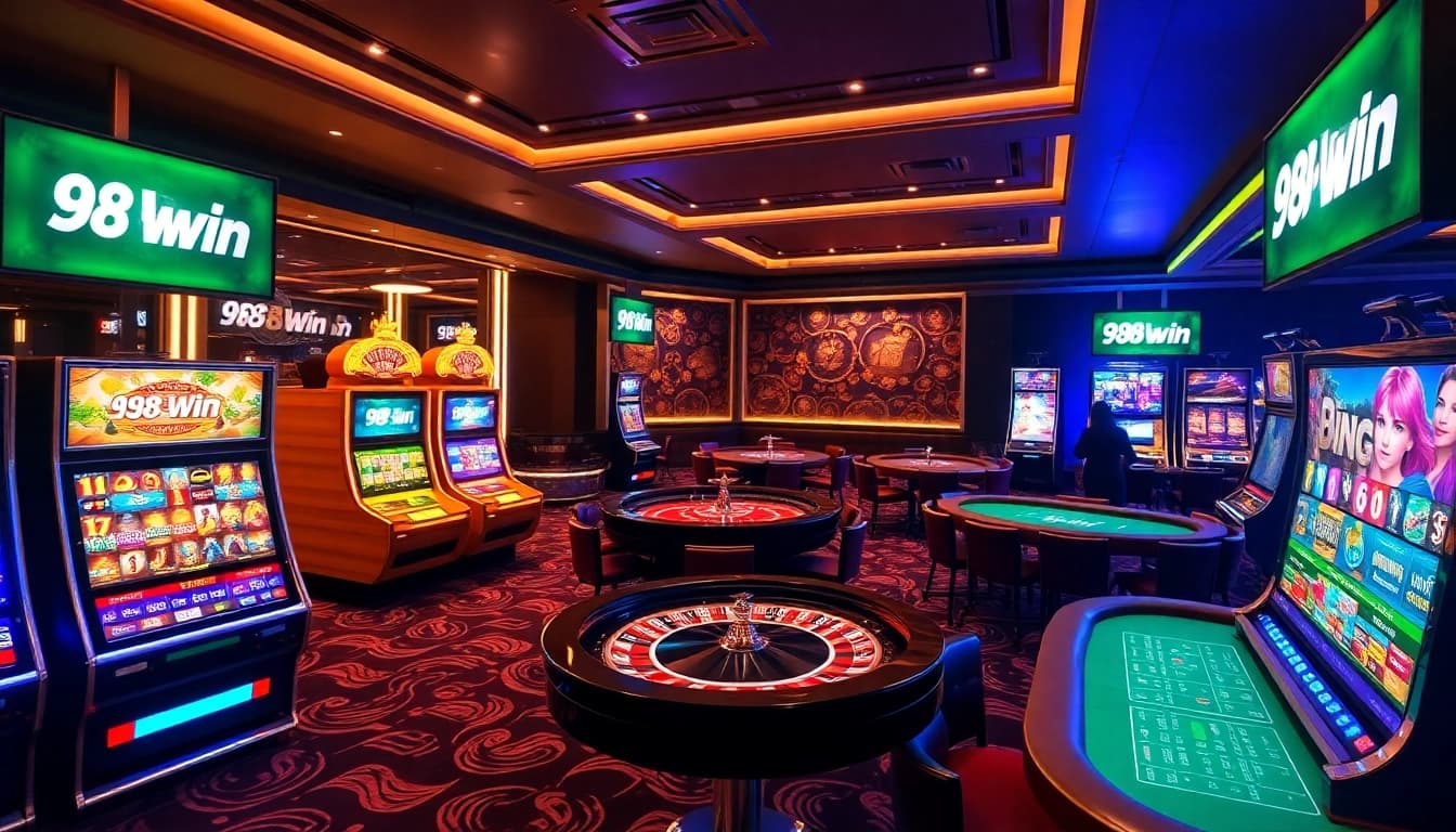 Join the thrilling experience at 98Win, featuring high-stakes slot machines and poker games.