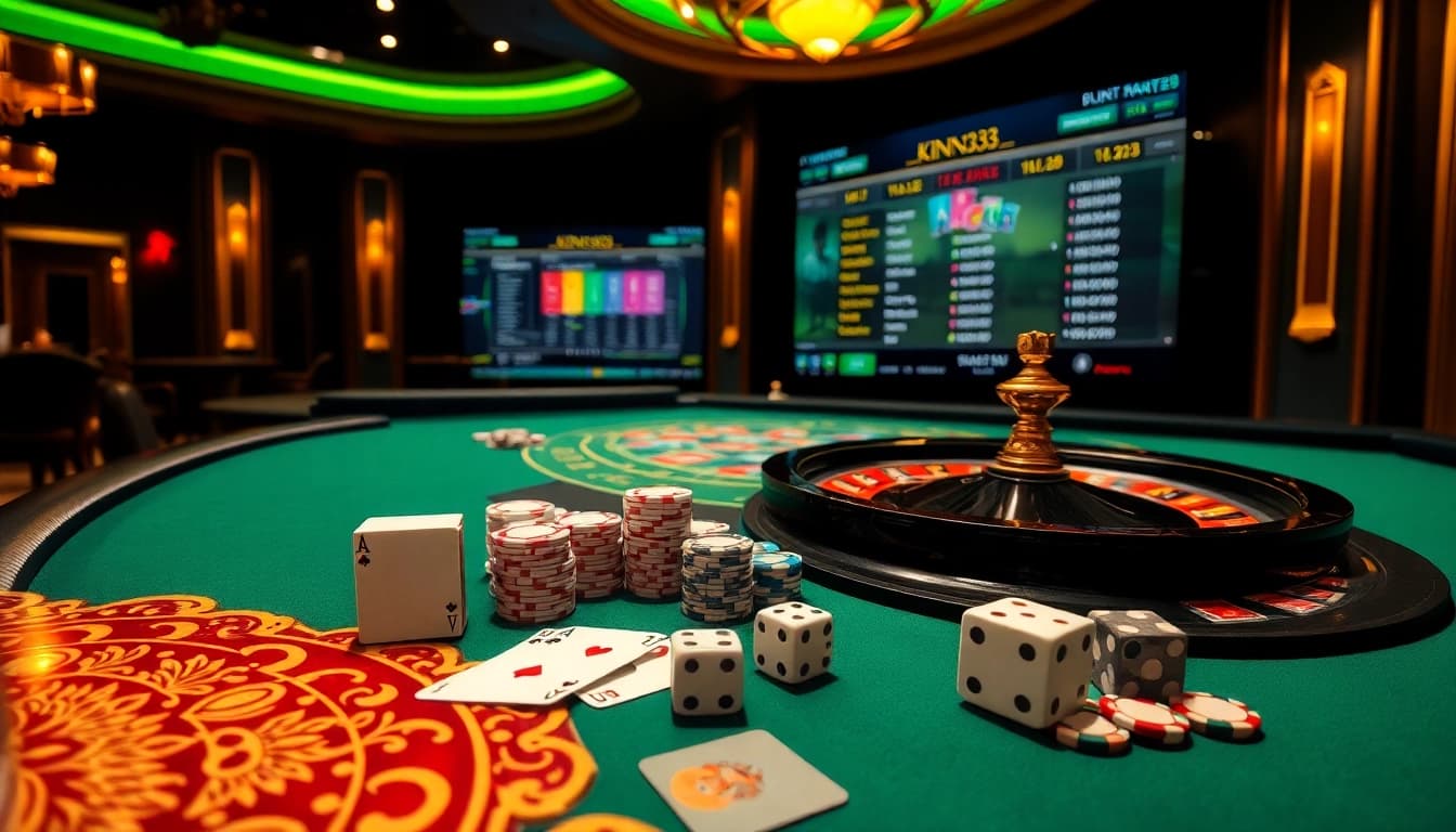 Bet confidently at king33 while enjoying a high-stakes poker game in a lavish casino setting.