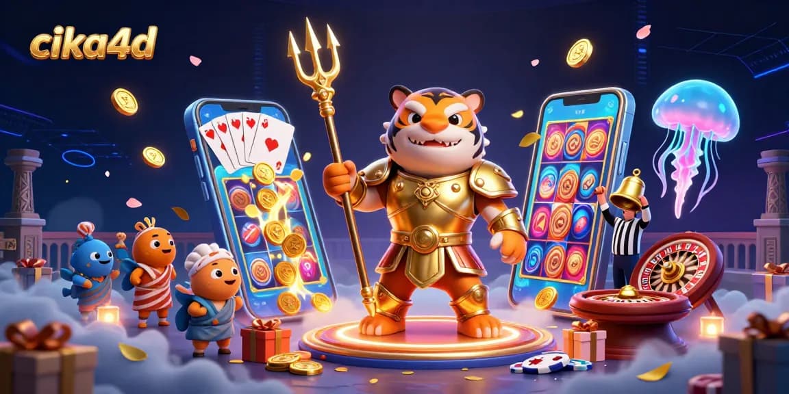 Spin to win with cika4d in a vibrant underwater casino, featuring unique 3D gaming elements.