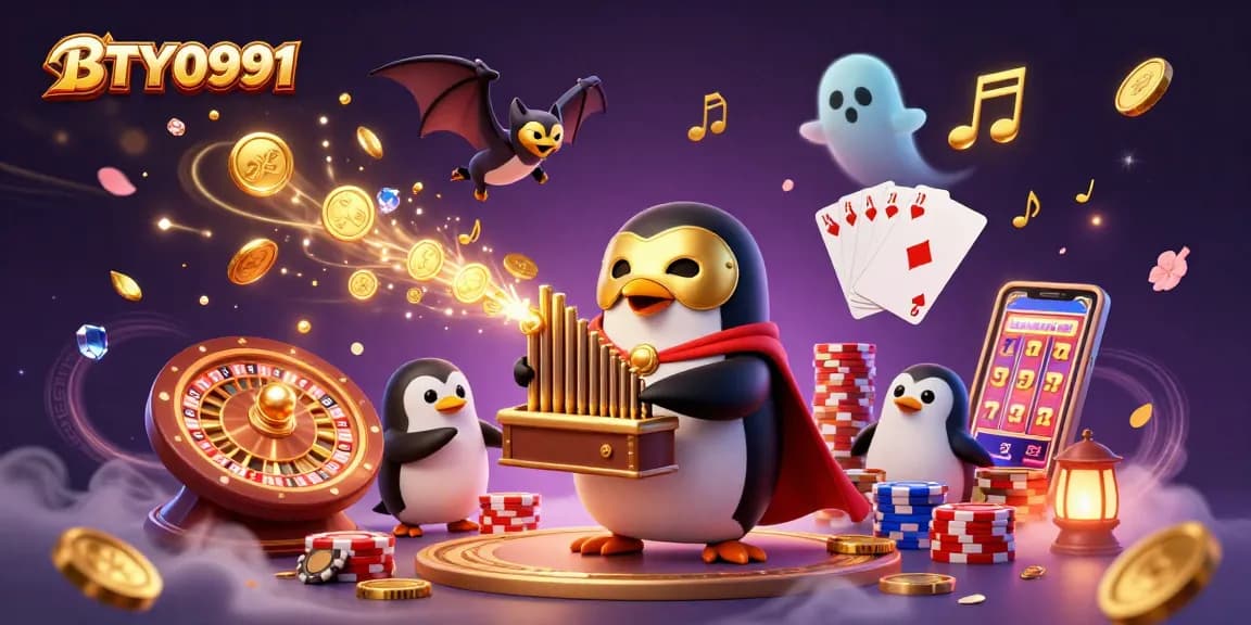 Experience thrilling BTY0991 gameplay with a vibrant casino-themed scene and captivating characters.