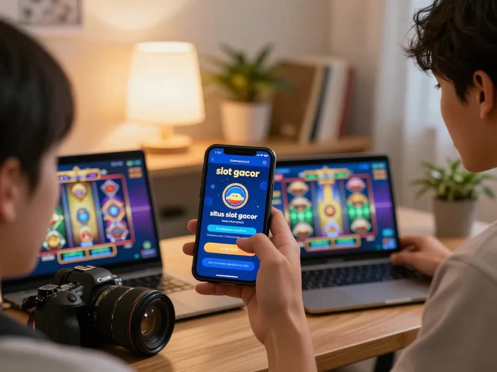Experience situs slot gacor excitement through a vibrant online gaming setup on a smartphone, showcasing thrilling gameplay