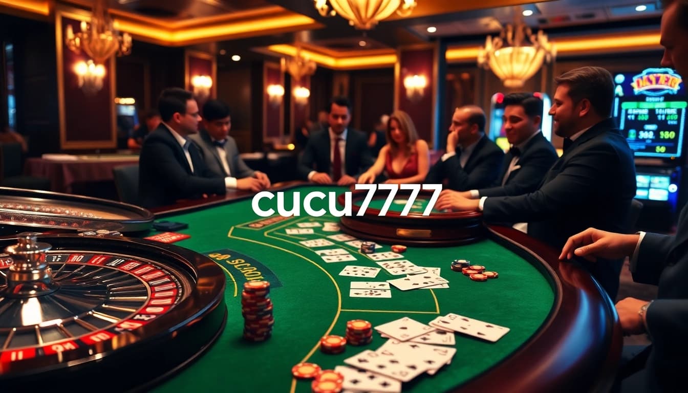 Experience the excitement of cucu777 at a luxurious casino table with elegant poker chips and cards.