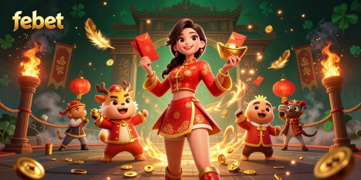 Experience the excitement of febet gaming with vibrant illustrations of culture and celebration.