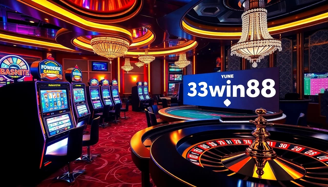 The dynamic online gambling experience at 33win68 featuring stylish casino elements.