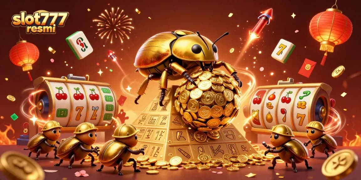 Engage with the jackpot experience in slot777 resmi, featuring vibrant slot reels and festive elements.